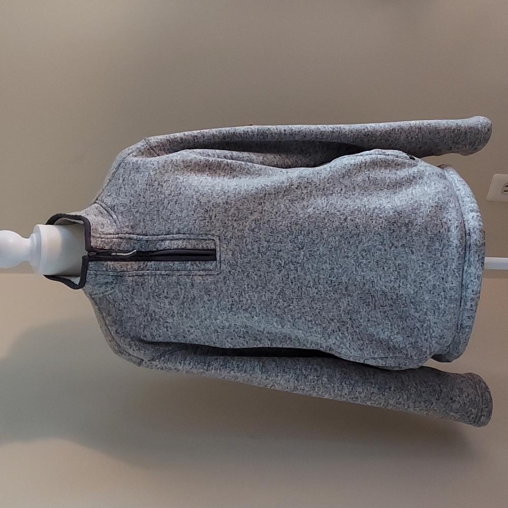 Orvis Mens Quarter Zip Grey Sweater‎ Pullover With Shearling Interior Size M